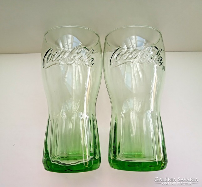 Zöld Coca-Cola pohár 2db együtt