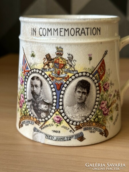 Devon Ware fajansz George and Queen Mary - angol esküvői csésze