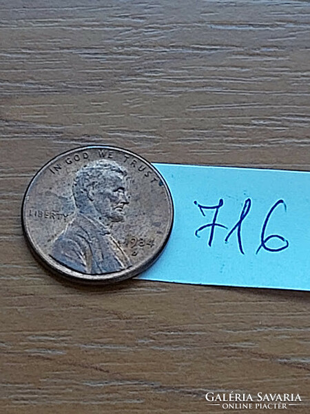 Usa 1 cent 1984 / d, abraham lincoln, copper-zinc 716