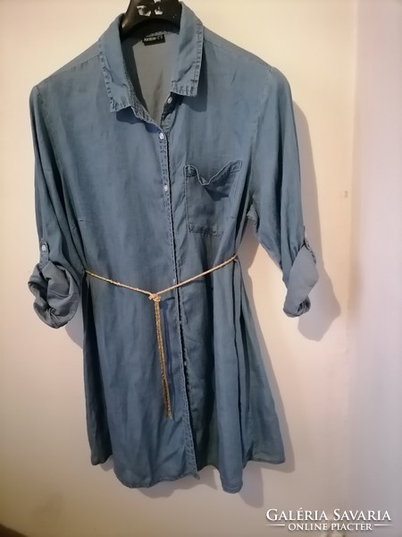 They are more beautiful than me plus size spring summer light loose thin denim dress 50 52 130 chest 92 length