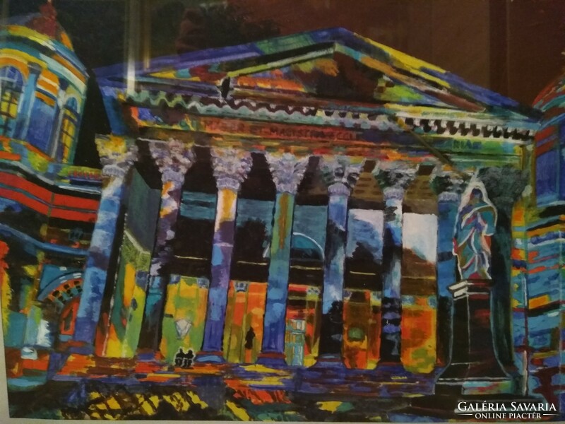 Esztergomi bazilika fényfestésben.XXI.sz-i tempera festmény