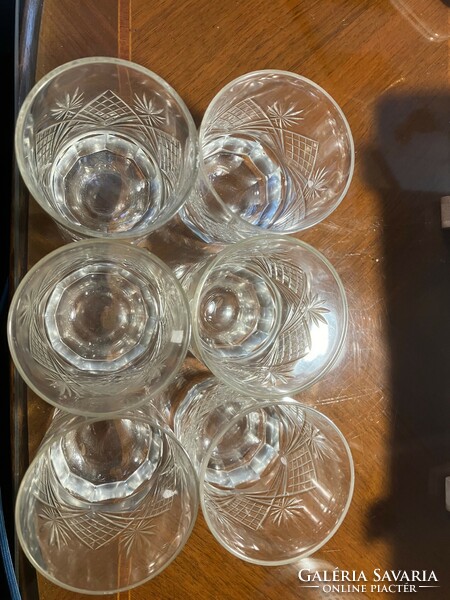 Polished crystal glass 6 pieces