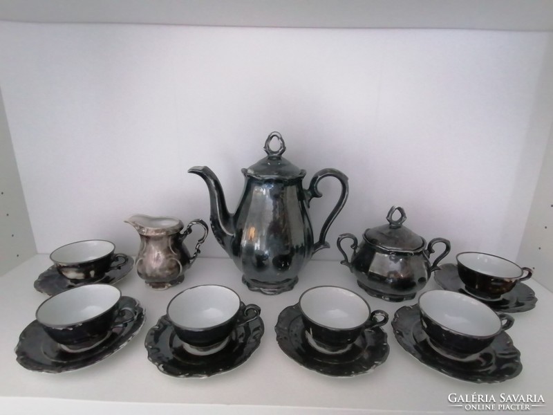6 Personal silver plated Bavarian coffee set