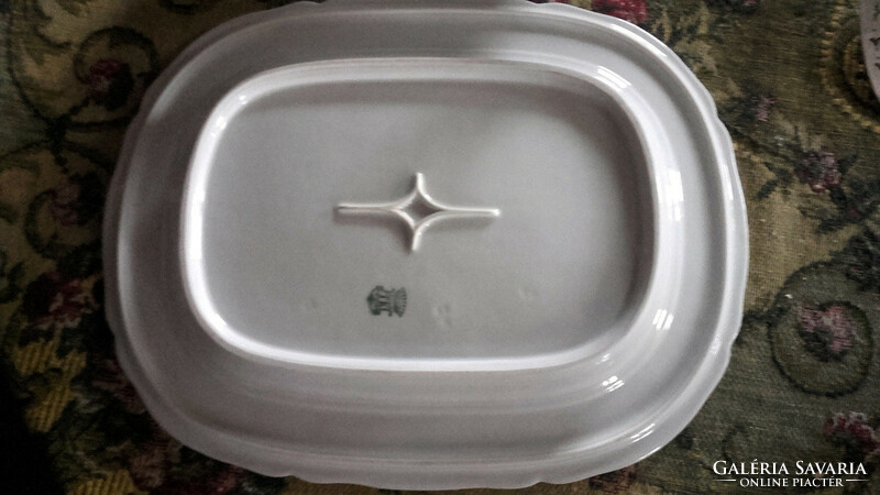 Antique 1800s thick porcelain roasting/roasting bowl with organ crown tk - art&decoration