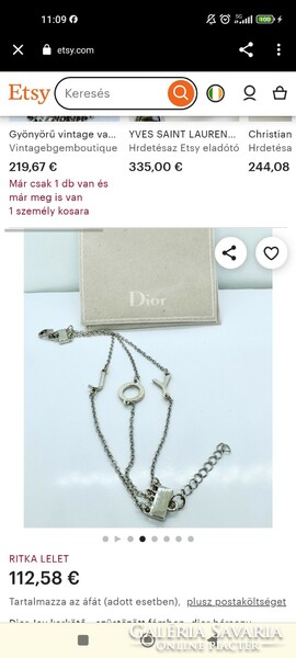 Eredeti Dior acél karkötő 40.000.- értékben 16.5 +3cm