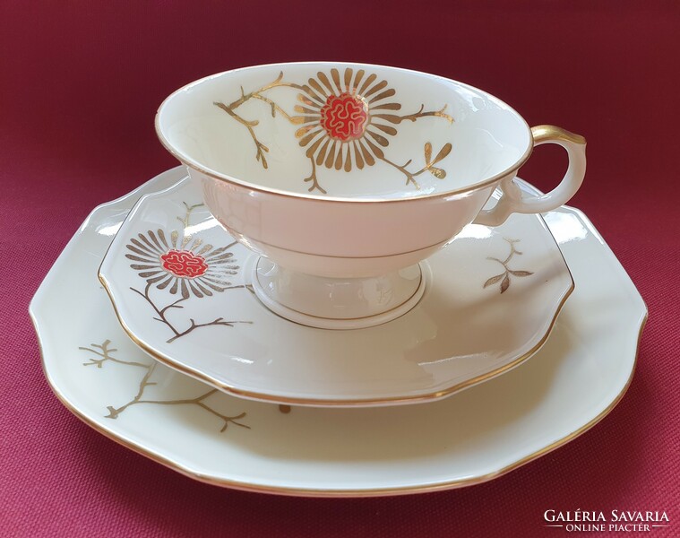 Eschenbach Bavaria német porcelán kávés teás reggeliző szett csésze csészealj kistányér tányér