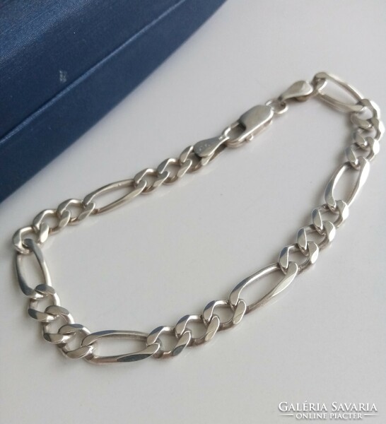 19.5 cm silver men's bracelet, 9 grams