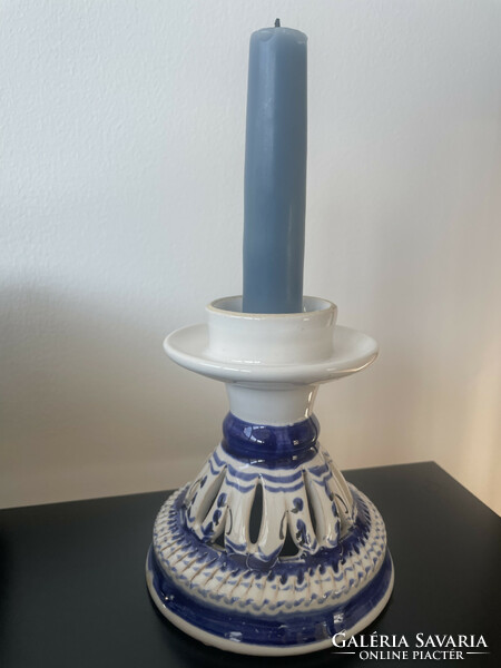 Openwork ceramic candle holder