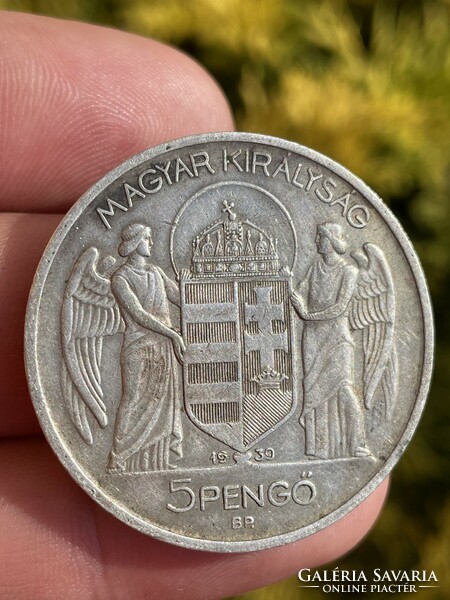 Horthy Miklós 5 pengő 1939 ezüst érme
