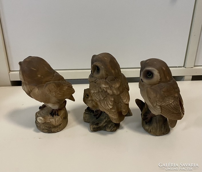 From the owl collection, 3 ceramic owl owl statue ornaments 10 cm
