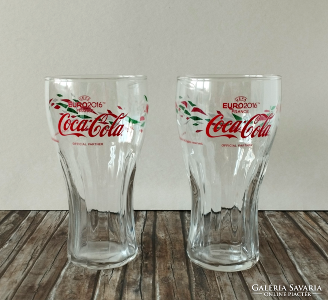 2 Coca-Cola glass cups, 2016 European football championship for France collection, for replacement