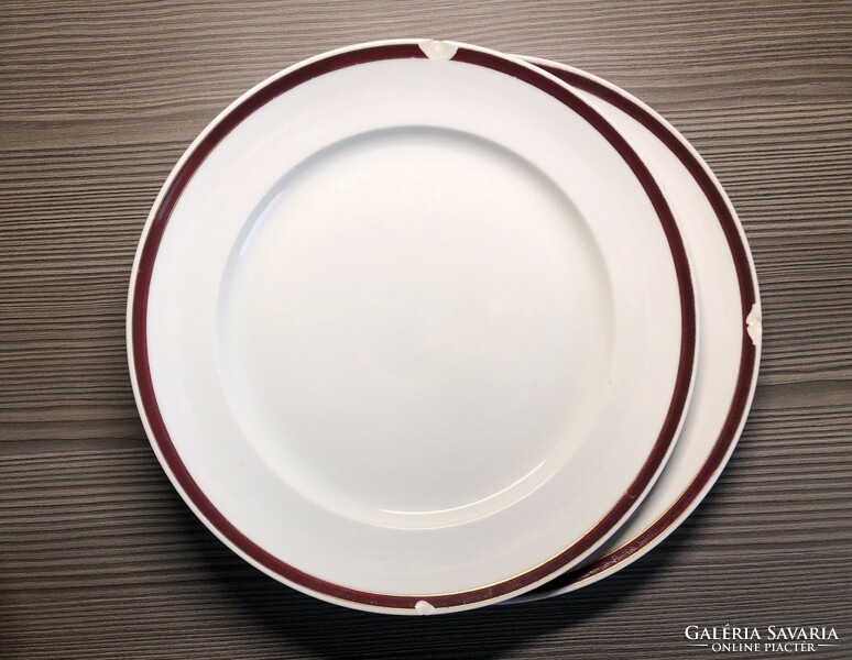 Alföldi brown striped porcelain plate 2 pcs