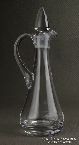 1Q391 old beautiful vinegar blown glass with serving stopper 20.5 Cm