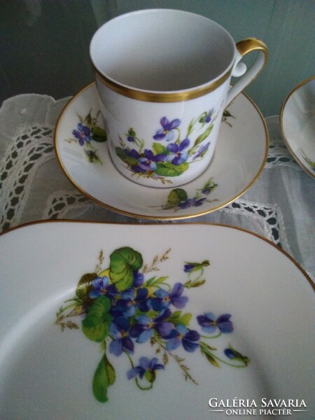 The quality Swedish Heckefors porcelain with a violet pattern for a stylish breakfast!