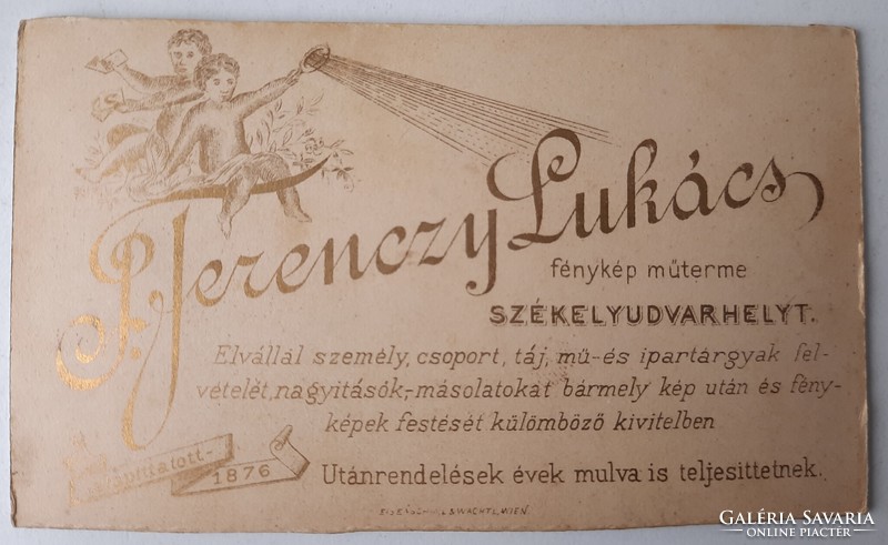 Antik vizitkártya (CdV) fotó, F.Ferenczy Lukács, Székelyudvarhely
