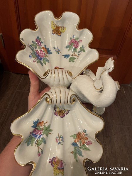 Antique Herend Victoria fish double tray