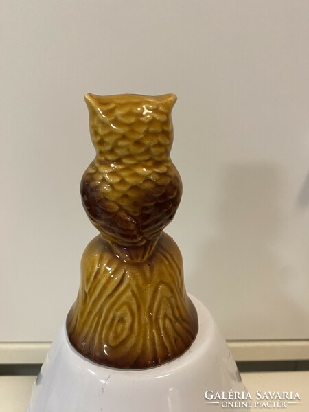 Rarity! Owl-shaped ceramic bell 11cm ((one piece of a huge collection)