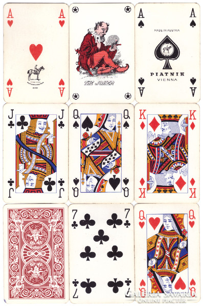 309. Nemzetközi képes francia kártya Piatnik 1996 körül 52 lap + 3 joker