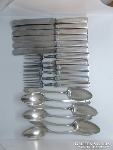 6 Personal 13-lat antique silver cutlery.
