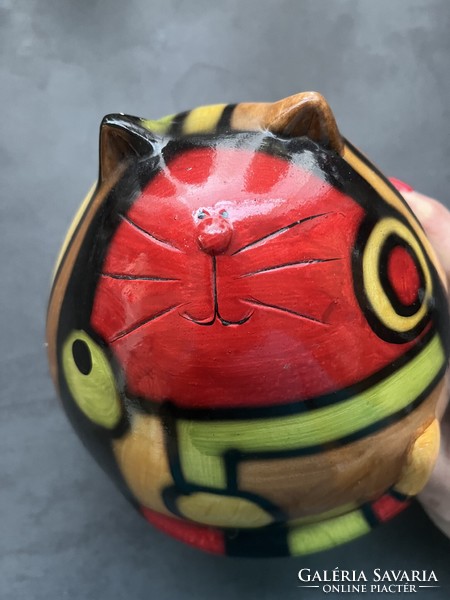 Sphere kitten, cat, colorful ceramic ornament