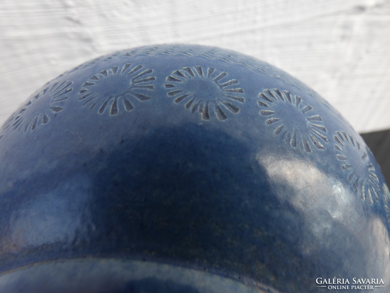 Wk Wilhelm Kagel's deep blue ceramic vase was made in West Germany in 1950