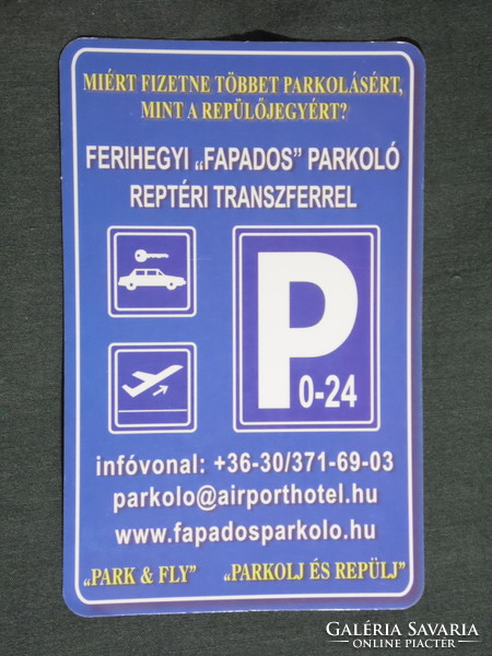 Kártyanaptár, Budapest, Ferihegy fapados parkoló reptéri transzferrel, 2006, (6)