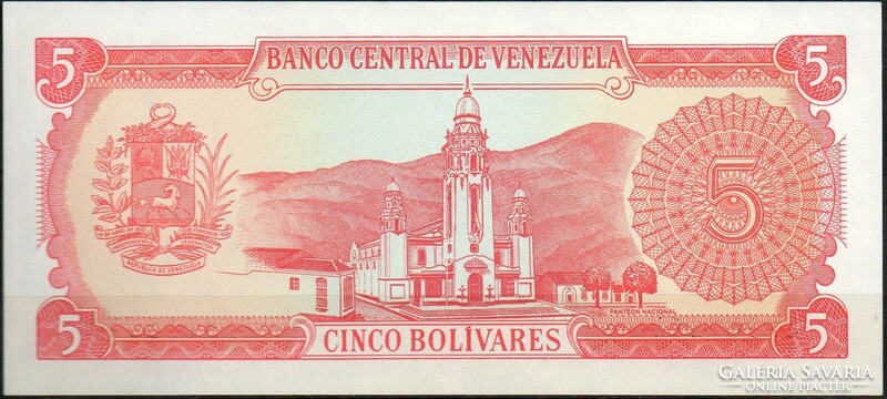 D - 110 -  Külföldi bankjegyek:  1989 Venezuela 5 bolivares UNC