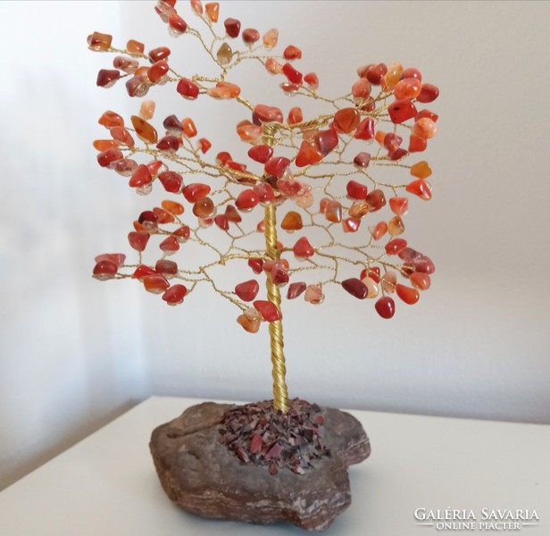 23 cm lucky tree/jewellery tree with carnelian stones