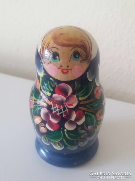 Russian, carved wooden matryoshka doll, 5 elements