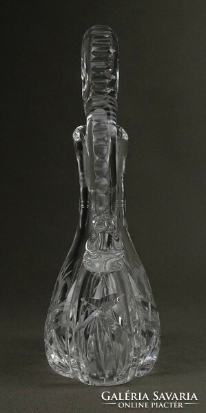1Q392 old beautiful polished crystal with oil or vinegar pouring plug 18.5 Cm