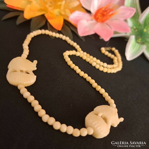 Old hand carved bone necklaces