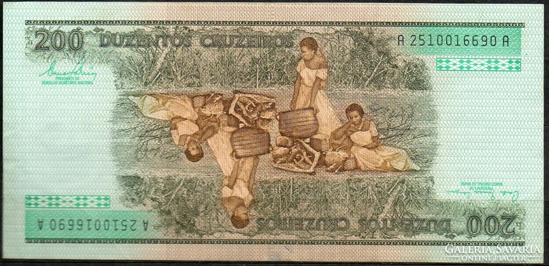 D - 123 -  Külföldi bankjegyek:  1981 Brazilia 200 cruzeiros