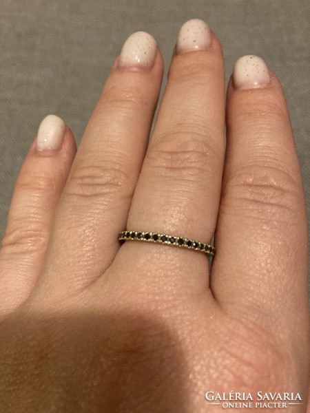 Eladó valódi fekete gyémánt arany gyűrű