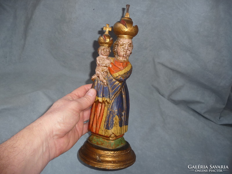 Antique religious religious object antique religious statue Pribrami Madonna and Child Mary statue