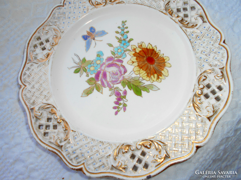 Antik áttört peremű WAECHTERSBACH  porcelánfajansz tányér, 1800-as évek