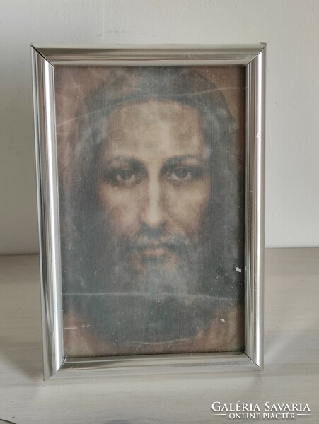 Jézus Krisztus 3 D szentképe / torinói leplen lévő arc eredeti és feljavított képe.