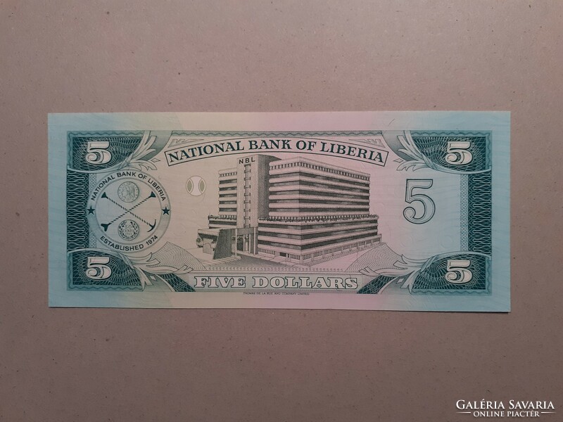 Libéria-5 Dollár 1991 UNC