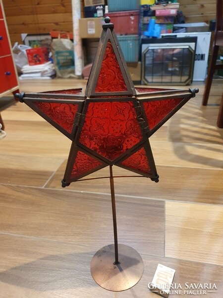Retro large-sized standing sophisticated metal-glass candle holder star fairy tale beauty