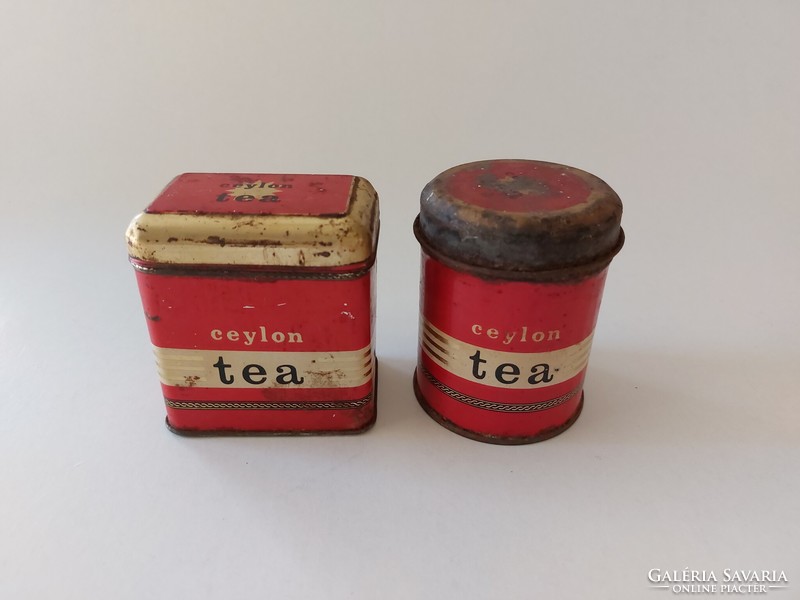 Régi fémdoboz Ceylon teás doboz 2 db