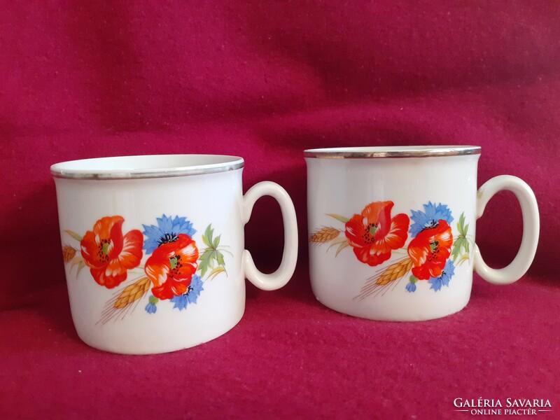 2 Zsolnay poppy cups, mugs.