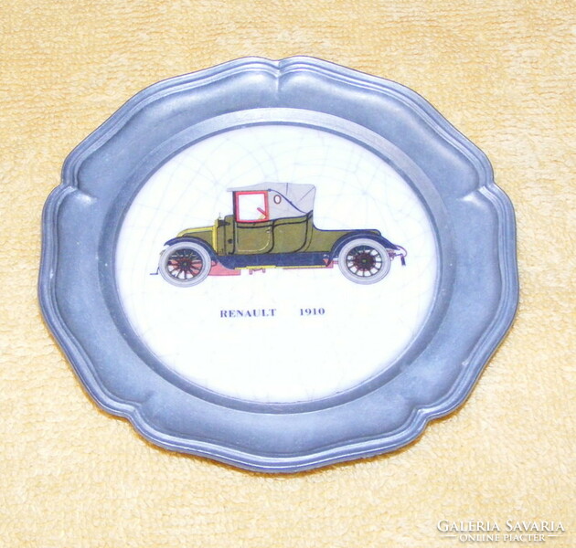 Car pewter bowl with ceramic insert