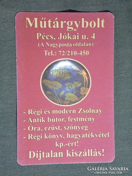 Kártyanaptár, Régiség felvásárlás, műtárgybolt, Pécs, 2006, (6)