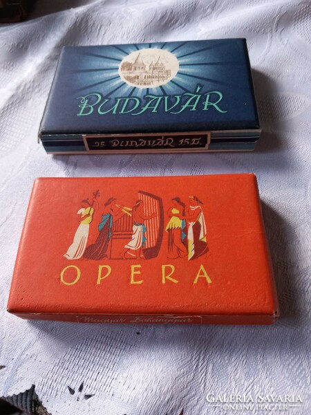 Opera and Budavár szvarkás boxes, perhaps from the 60s