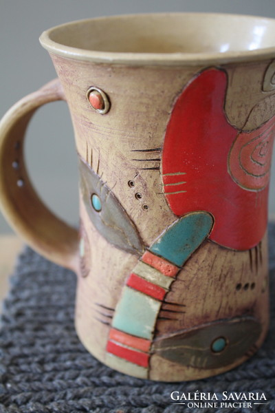 Handmade ceramic milk coffee/tea mug - beautiful, flawless