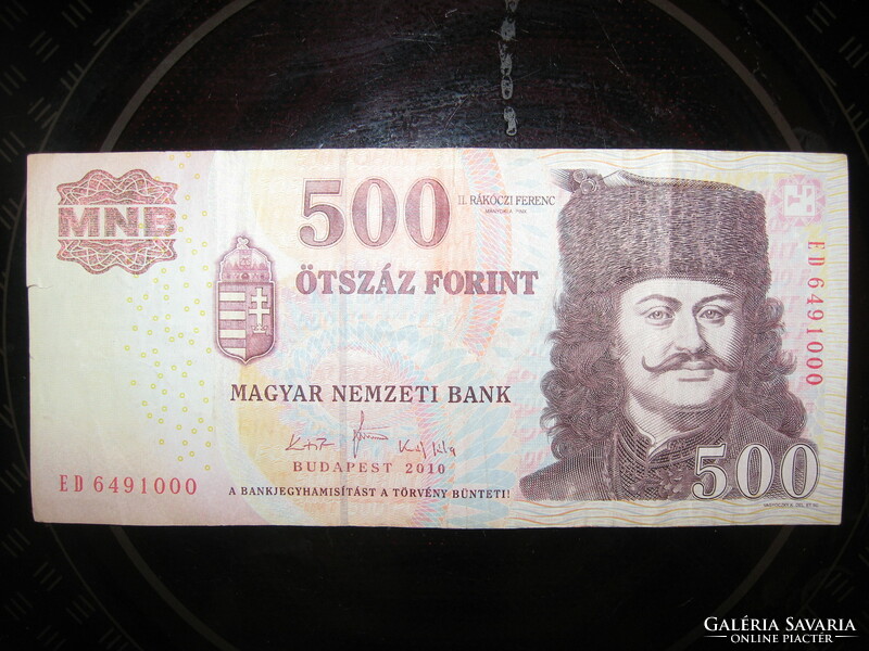 500 HUF very rare serial number ending in 000 ed 6491000 2010 rákóczi 500ft five hundred forints