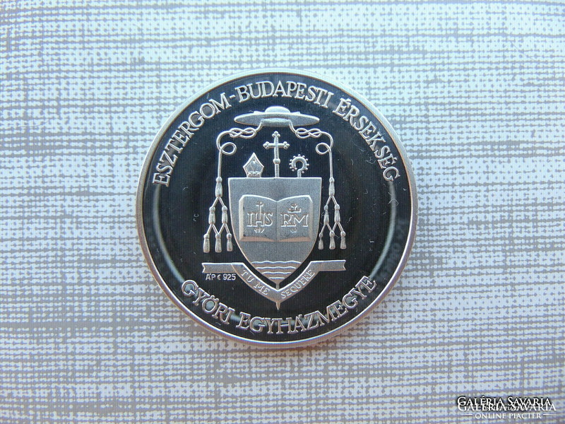 Medal of the Episcopal Cathedral of Győr 31.25 Gram 925 silver