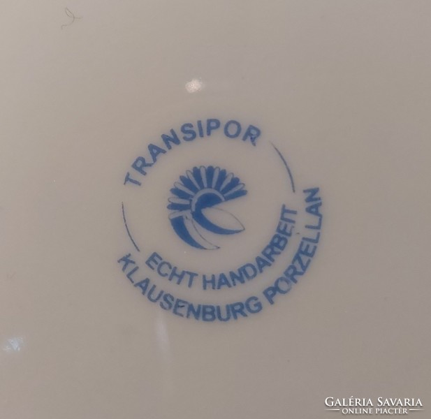 Transipor Klausenburg porcelán gyümölcstál talppal és tányér