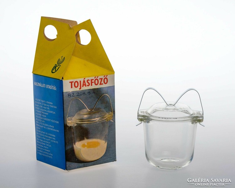 Iconic Hungarian minimalist design egg cooker / midcentury Hungarian glass design