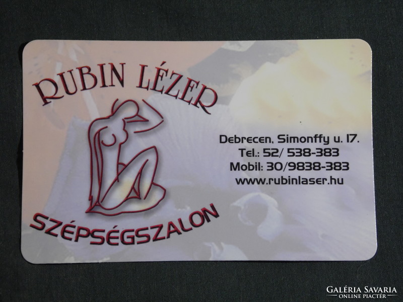 Kártyanaptár, Rubin Lézer szépségszalon, Debrecen, grafikai női modell, 2006, (6)
