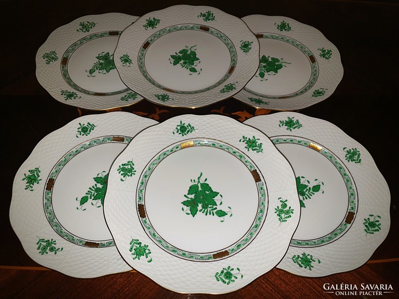 Herend green appony appetizer plate 6 pcs